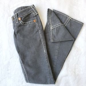 True Religion Grey Corduroy Jeans Pants Size 24